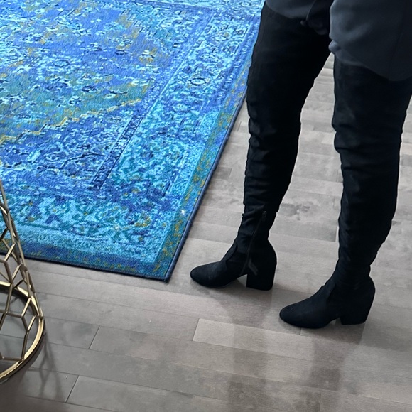 Steve Madden over the knee boots block heel almond black faux suede Loyal 7,5 - Picture 8 of 8